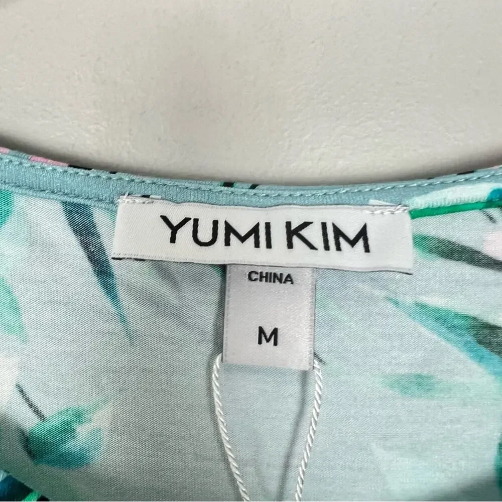 NWT Yumi Kim Sun Dance Livi T-Shirt Dress sz M Blue Floral Mini Stretch Comfy